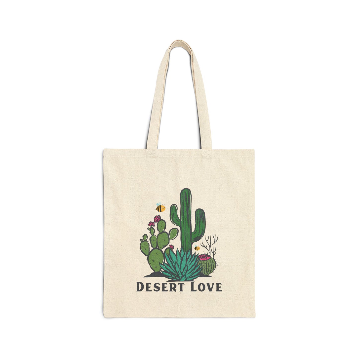 Desert Love Cotton Canvas Tote Bag – Eco-Friendly, Stylish Carryall for Nature Lovers