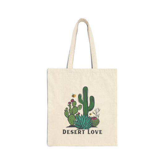 Desert Love Cotton Canvas Tote Bag – Eco-Friendly, Stylish Carryall for Nature Lovers