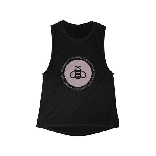 Bee Motif Women's Flowy Muscle Tank - Stylish and Comfortable Activewear