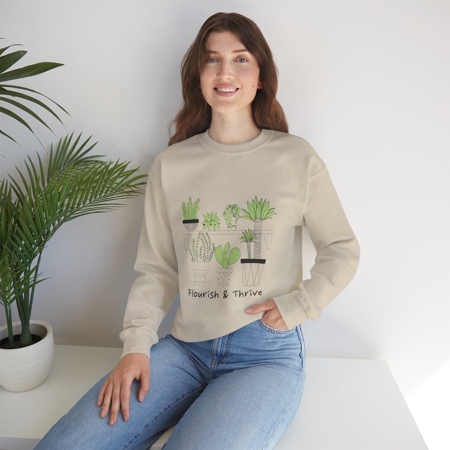 Flourish & Thrive Cactus Crewneck Sweatshirt